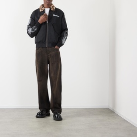 Oil Mid-Rise Baggy Leg Jeans
