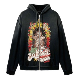 Roque Logo Cropped Zip Hoodie
