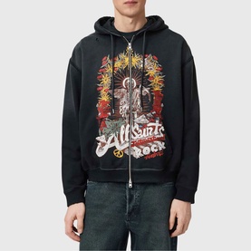 Roque Logo Cropped Zip Hoodie