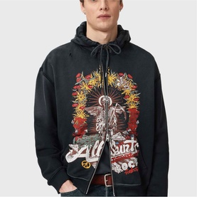 Roque Logo Cropped Zip Hoodie