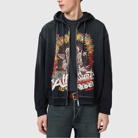 Roque Logo Cropped Zip Hoodie