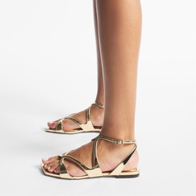 Ayla Metallic Flat Sandals