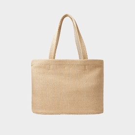Raffia Logo Beach Tote Bag