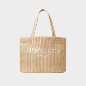 Raffia Logo Beach Tote Bag