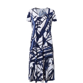 Abstract Print Flared Dress