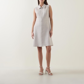 Textured Zip Mini Shirt Dress