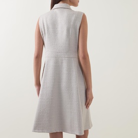 Textured Zip Mini Shirt Dress