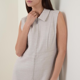 Textured Zip Mini Shirt Dress