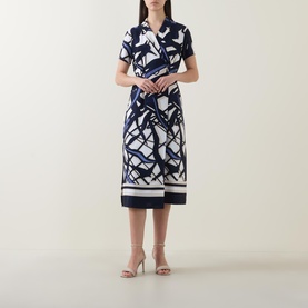 Abstract Wrap Dress