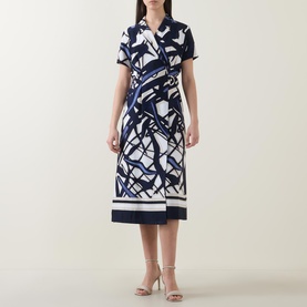 Abstract Wrap Dress