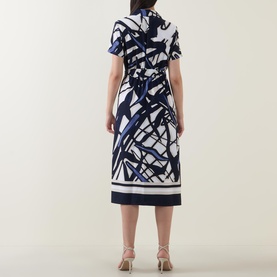 Abstract Wrap Dress