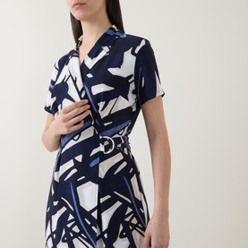 Abstract Wrap Dress