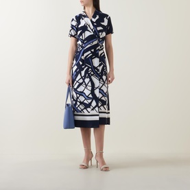 Abstract Wrap Dress