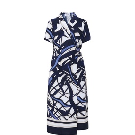 Abstract Wrap Dress