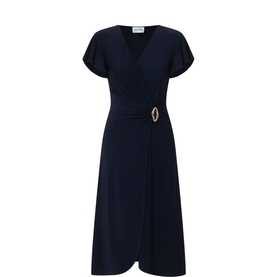 Brooch Wrap Dress