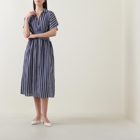 Striped Fit-and-Flare Dress