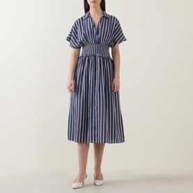 Striped Fit-and-Flare Dress