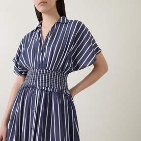 Striped Fit-and-Flare Dress