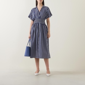 Striped Fit-and-Flare Dress