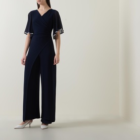 Rhinestone Trim Jumpsuit
