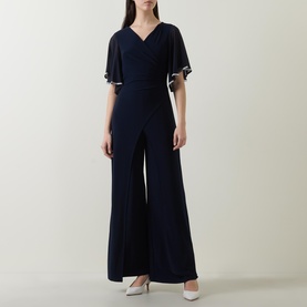 Rhinestone Trim Jumpsuit