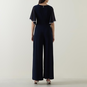 Rhinestone Trim Jumpsuit