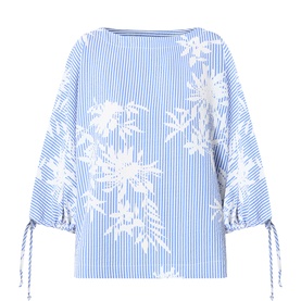 Stripe Botanical Top