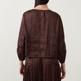 Textured Drawstring Blouse