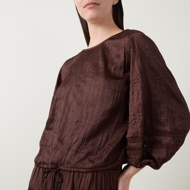 Textured Drawstring Blouse