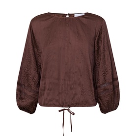 Textured Drawstring Blouse