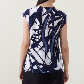 Abstract Keyhole Blouse