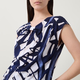 Abstract Keyhole Blouse
