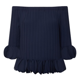 Off-The-Shoulder Pleated Top