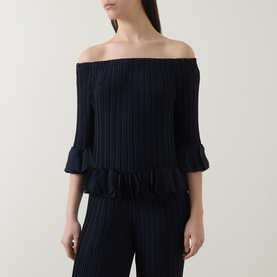 Off-The-Shoulder Pleated Top