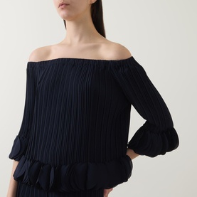 Off-The-Shoulder Pleated Top