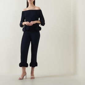 Off-The-Shoulder Pleated Top