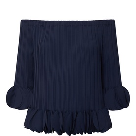 Off-The-Shoulder Pleated Top