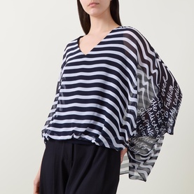 Stripe Poncho Top