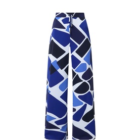 Geometric Print Wide-Leg Trousers
