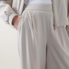 Pleated Wide-Leg Trousers