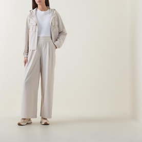 Pleated Wide-Leg Trousers