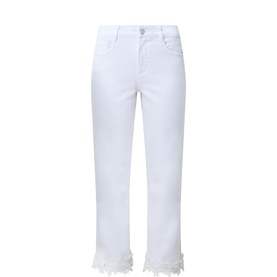 Floral Embroidered Slim-Leg Jeans