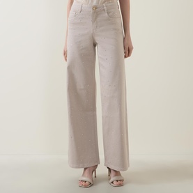 Rhinestone Wide Leg Jeans