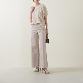 Rhinestone Wide Leg Jeans