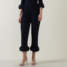 Pleated Ruffle Trousers