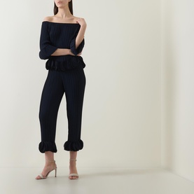 Pleated Ruffle Trousers