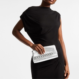 Kya Crystal Metallic Clutch