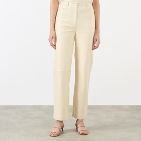 Cobe Mid-Rise Leather Trousers