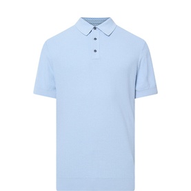 Ribbed Knit Polo Shirt
