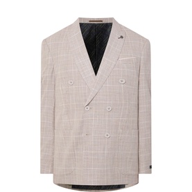 Marcelo Check Double-Breasted Suit Jacket